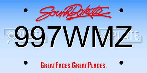 997WMZ South Dakota License Plate