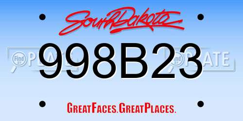 998B23 South Dakota License Plate