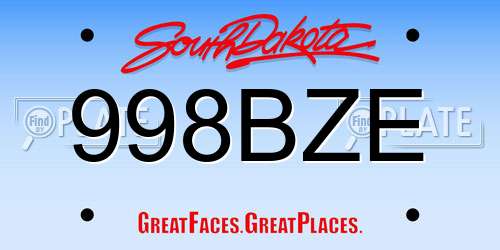 998BZE South Dakota License Plate