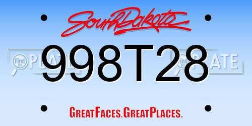 998T28 South Dakota License Plate