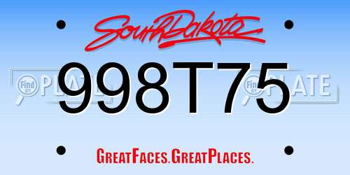 998T75 South Dakota License Plate