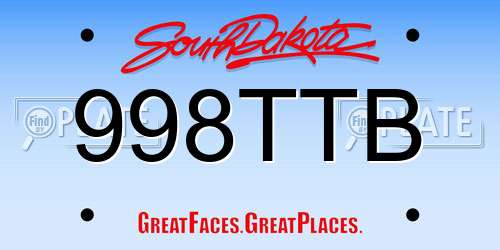 998TTB South Dakota License Plate