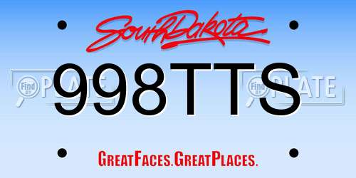 998TTS South Dakota License Plate