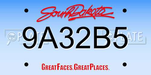 9A32B5 South Dakota License Plate