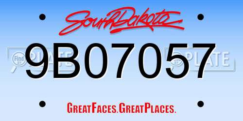 9B07057 South Dakota License Plate