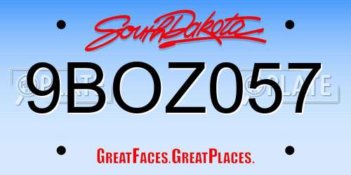 9BOZ057 South Dakota License Plate