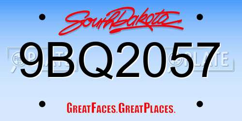 9BQ2057 South Dakota License Plate