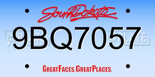 9BQ7057 South Dakota License Plate