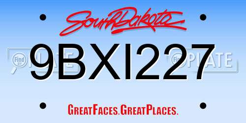 9BXI227 South Dakota License Plate