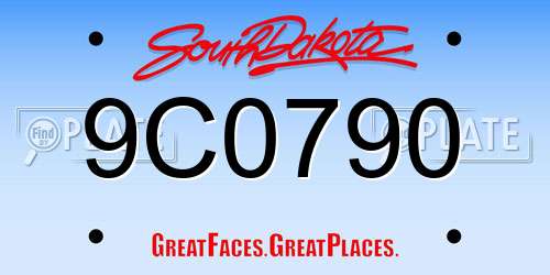 9C0790 South Dakota License Plate