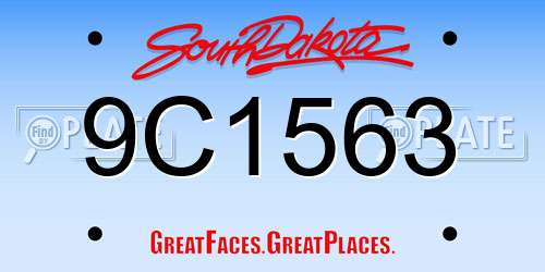 9C1563 South Dakota License Plate