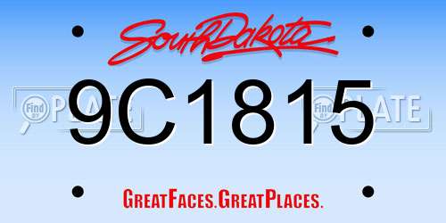 9C1815 South Dakota License Plate