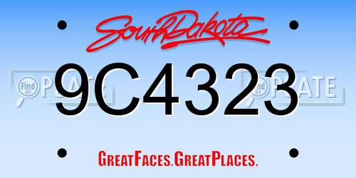 9C4323 South Dakota License Plate