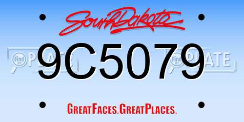9C5079 South Dakota License Plate
