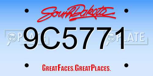 9C5771 South Dakota License Plate