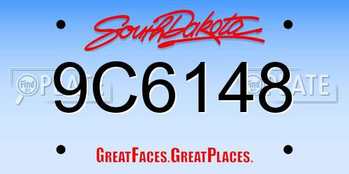 9C6148 South Dakota License Plate
