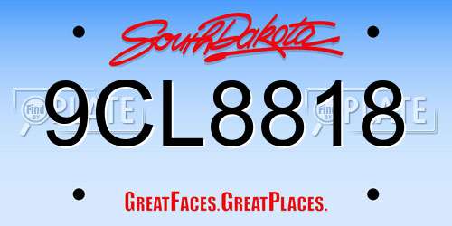 9CL8818 South Dakota License Plate