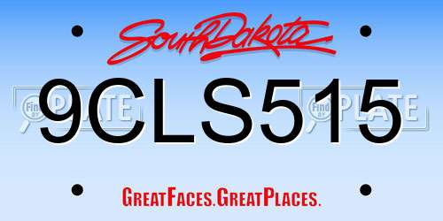 9CLS515 South Dakota License Plate