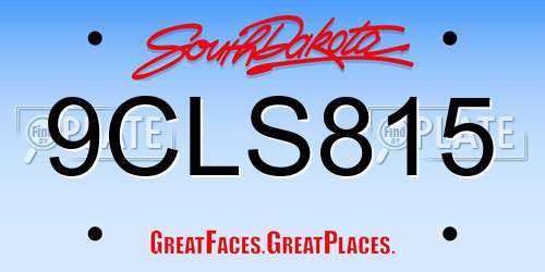 9CLS815 South Dakota License Plate