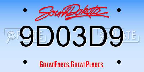 9D03D9 South Dakota License Plate