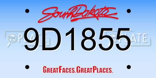 9D1855 South Dakota License Plate