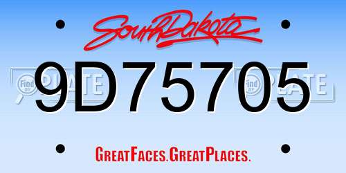 9D75705 South Dakota License Plate