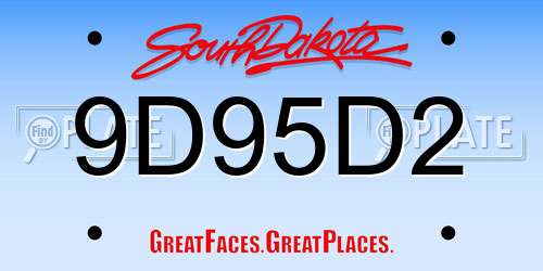 9D95D2 South Dakota License Plate