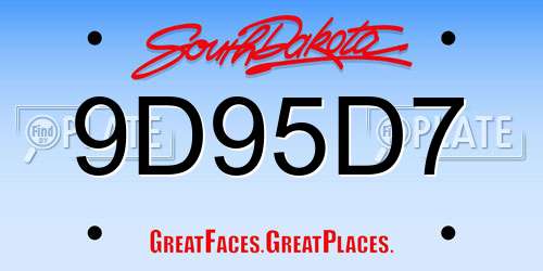 9D95D7 South Dakota License Plate