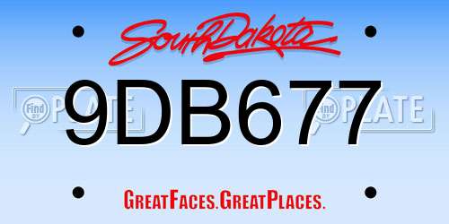 9DB677 South Dakota License Plate
