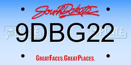 9DBG22 South Dakota License Plate