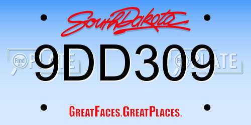 9DD309 South Dakota License Plate