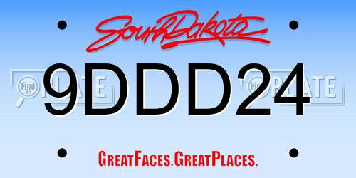 9DDD24 South Dakota License Plate