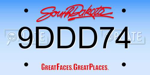 9DDD74 South Dakota License Plate