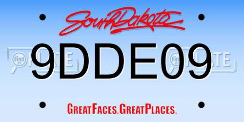 9DDE09 South Dakota License Plate