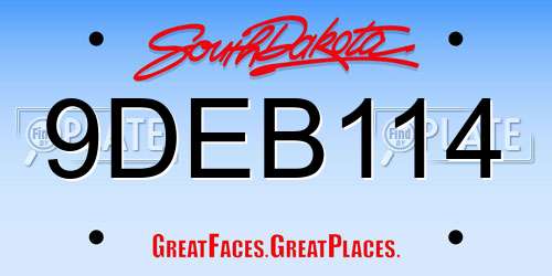 9DEB114 South Dakota License Plate