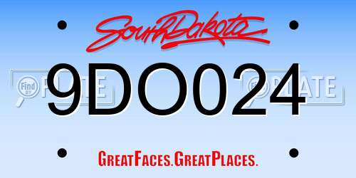 9DO024 South Dakota License Plate
