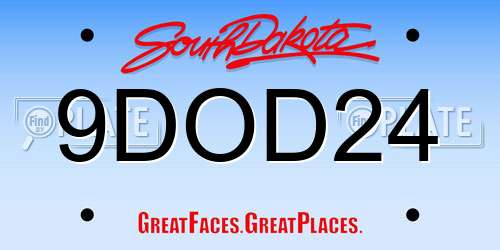 9DOD24 South Dakota License Plate