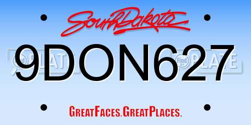 9DON627 South Dakota License Plate