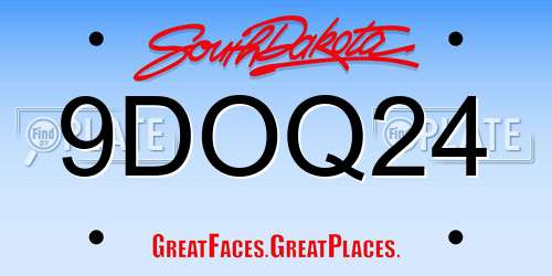 9DOQ24 South Dakota License Plate