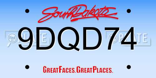 9DQD74 South Dakota License Plate