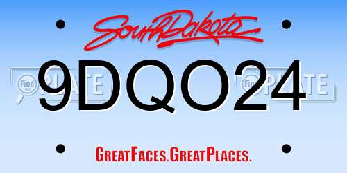 9DQO24 South Dakota License Plate
