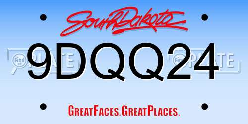 9DQQ24 South Dakota License Plate