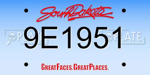 9E1951 South Dakota License Plate