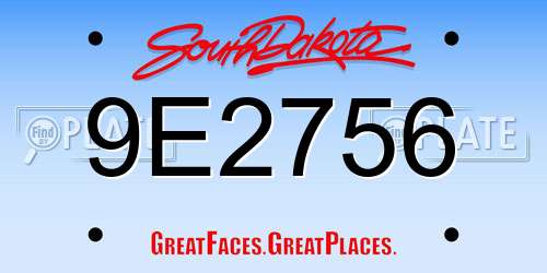 9E2756 South Dakota License Plate