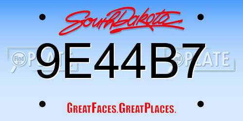 9E44B7 South Dakota License Plate