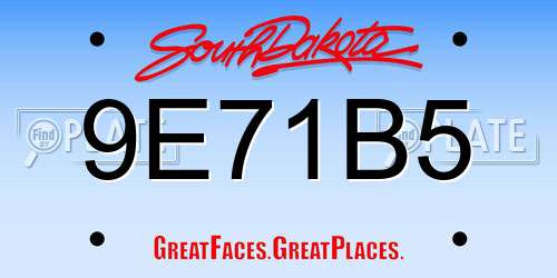 9E71B5 South Dakota License Plate