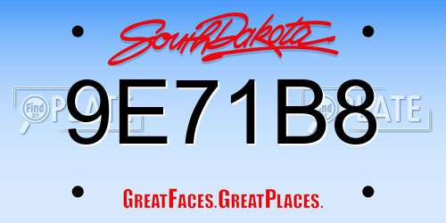 9E71B8 South Dakota License Plate