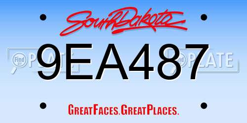 9EA487 South Dakota License Plate