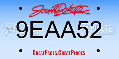 9EAA52 South Dakota License Plate