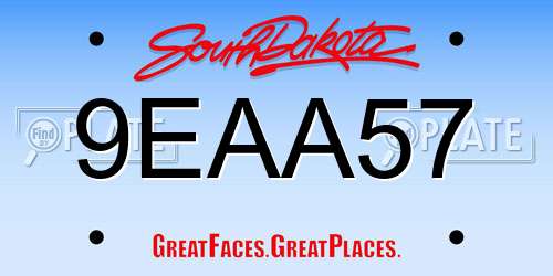 9EAA57 South Dakota License Plate